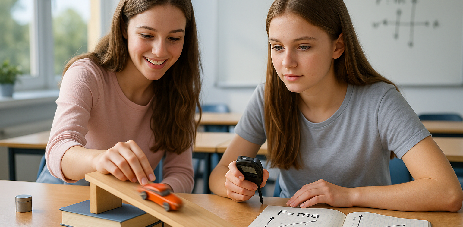 GCSE physics students studying motion 2 GCSE physics students studying motion 2