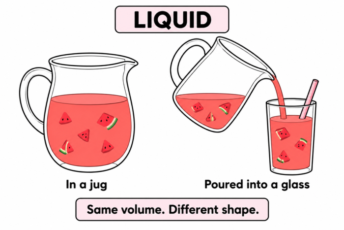 same volume different shape for a liquid same volume different shape for a liquid